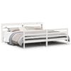 vidaXL S&auml;ngram med huvudgavel utan madrass vit 200x200 cm