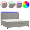 vidaXL Rams&auml;ng med madrass & LED ljusgr&aring; 200x200 cm sammet