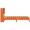 vidaXL S&auml;ng med bokhylla utan madrass vaxbrun 100x200 cm massiv furu