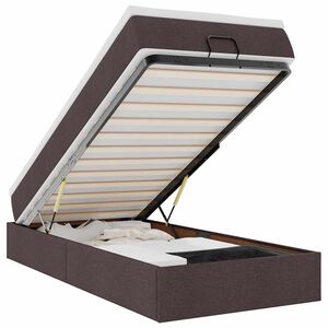 vidaXL Ottoman s&auml;ngram med madrass m&ouml;rkbrun 80x200 cm tyg