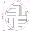 vidaXL Bordsskiva i massiv teak rund 2,5 cm 90 cm