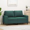 vidaXL Soffa 2-sits m&ouml;rkgr&ouml;n 120 cm sammet