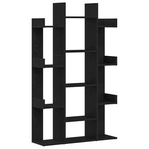 vidaXL Bokhylla 13 niv&aring;er 86 x 25,5 x 140 cm Konstruerat tr&auml; Svart Ek