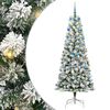 vidaXL Plast Hingad Julgran 300 LED-lampor Gr&ouml;n och Vit 210 cm