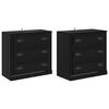 vidaXL Sk&aring;p 2 pcs Svart Ek 70 x 35,5 x 67,5 cm Konstruerat tr&auml;
