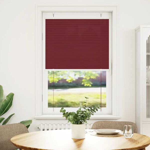vidaXL Plisserad persienn Bordeaux r&ouml;d 80x150 cm tyg bredd 79,4 cm