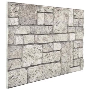 vidaXL V&auml;ggpaneler 10 st 100 x 50 cm Gr&aring; EPS Skum