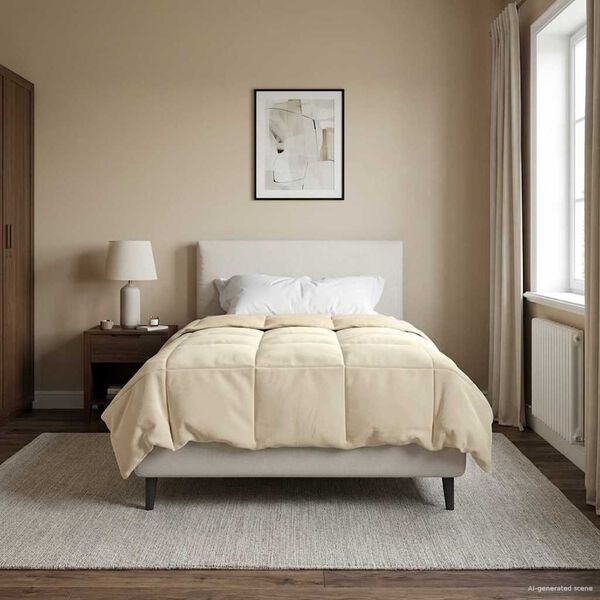 vidaXL Sommar Duvet Quiltad Kr&auml;m 135 x 200 cm Mikrofiber