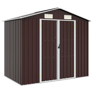 vidaXL Tr&auml;dg&aring;rdsskjul brun 205x129x183 cm galvaniserat st&aring;l