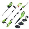 vidaXL Sladdlöst trädgårdsverktyg set 4 delar med laddare & batteri