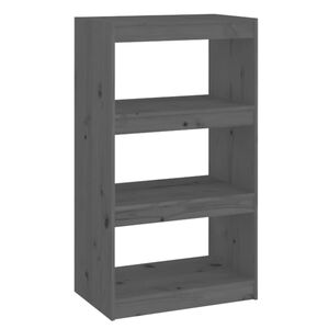 vidaXL Bokhylla/Rumsavdelare gr&aring; 60x30x103,5 cm massiv furu
