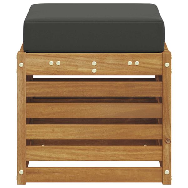 vidaXL B&auml;nkstol 2 Stycke Naturlig och Antracit Massivt Akaciatr&auml;