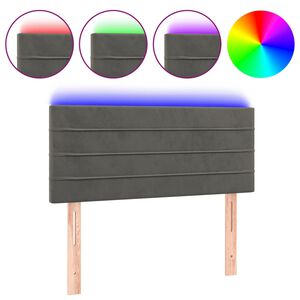 vidaXL S&auml;nggavel LED m&ouml;rkgr&aring; 80x5x78/88 cm sammet