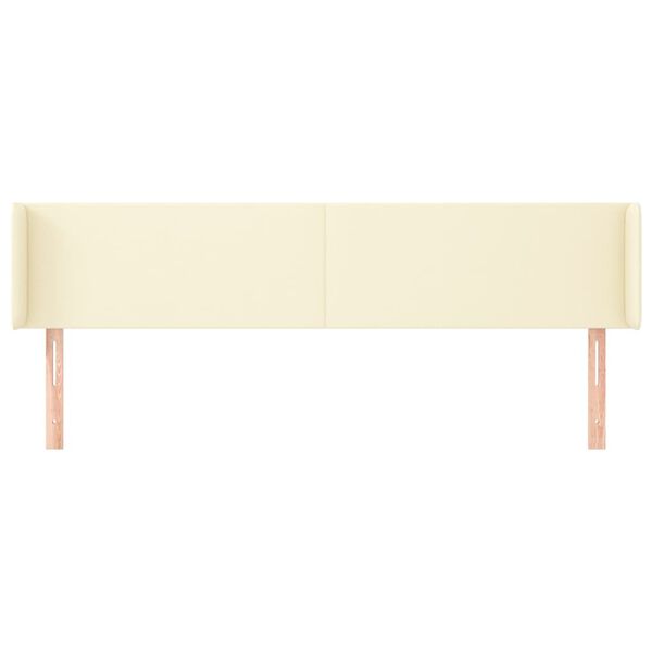 vidaXL S&auml;nggavel med kanter gr&auml;ddvit 183x16x78/88 cm konstl&auml;der