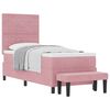 vidaXL B&auml;ddfj&auml;der med huvudgavel Rosa 200 x 80 cm Sammet