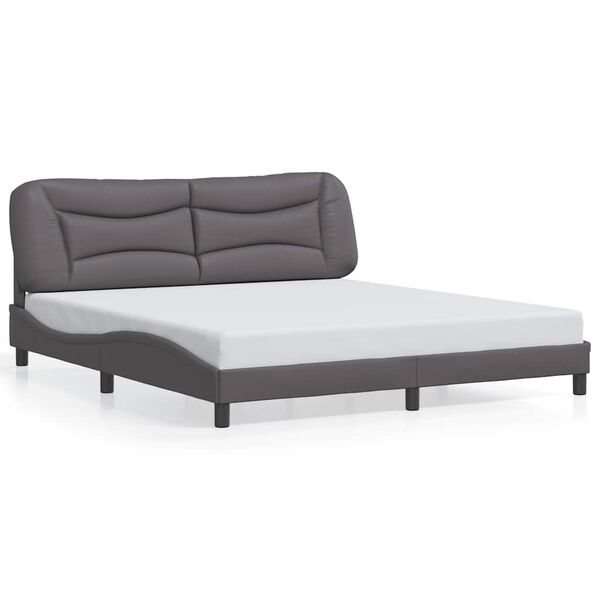 vidaXL Bed Frame without Mattress "Hvar" Grey 180x200 cm Faux Leather