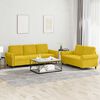 vidaXL Soffgrupp med dynor 2 delar gul sammet