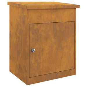 vidaXL Paketbox med d&ouml;rr Rostig 47.5 x 38 x 59 cm V&auml;derbest&auml;ndig st&aring;l