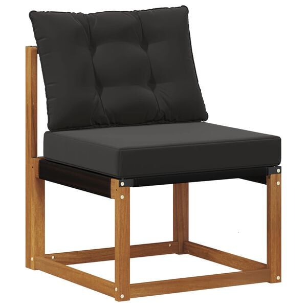 vidaXL Utomhussoffset med kudde 6 pcs Naturlig och svart