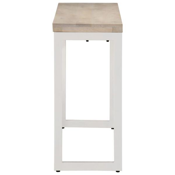 vidaXL Konsolbord brun 110x35x76 cm massivt mangoträ och järn