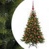 vidaXL Konstgjord julgran med julkulor 120 cm 150 LED-lampor Varmvit