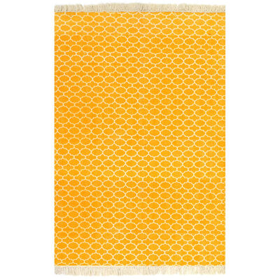 vidaXL Kelimmatta bomull 160x230 cm med mönster gul