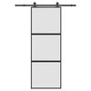 vidaXL Skjutd&ouml;rr med beslagset h&auml;rdat glas och aluminium 76x205 cm