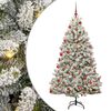 vidaXL Konstgjord julgran 180 cm 300 LED-lampor Varmvit PVC och st&aring;l