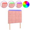 vidaXL S&auml;nggavel LED rosa 80x5x118/128 cm sammet