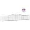 vidaXL Gabioner b&aring;gformade 7 st 400x50x60/80 cm galvaniserat j&auml;rn