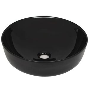 vidaXL Handfat keramik rund svart 41,5x13,5 cm