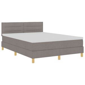 vidaXL LED Box S&auml;ng med huvudgavel Taupe 140 x 200 cm tyg