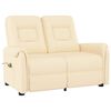 vidaXL Massagefåtölj 2-sits gräddvit konstläder