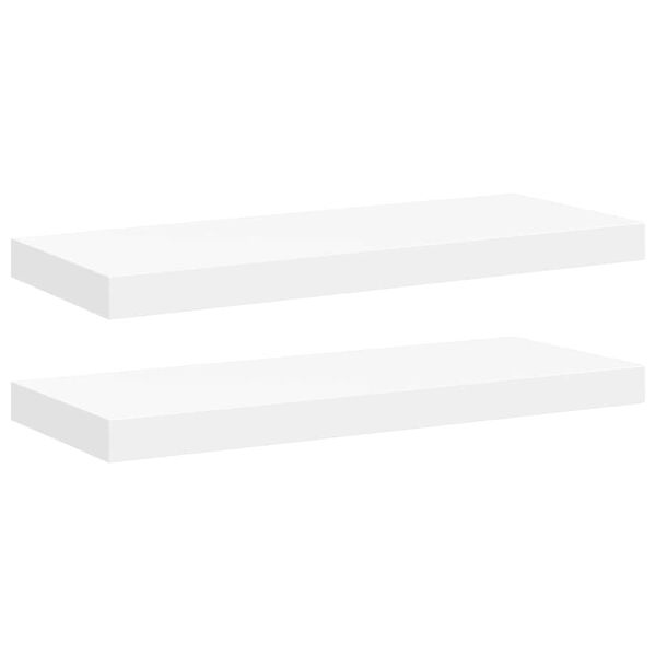 vidaXL Sv&auml;vande v&auml;gghyllor 2 st vit 60x23,5x3,8 cm MDF