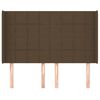 vidaXL Sänggavel med kanter mörkbrun 147x16x118/128 cm tyg