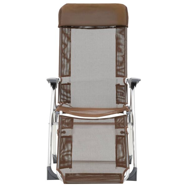 vidaXL Campingstolar hopf&auml;llbara 2 st med fotst&ouml;d aluminium taupe