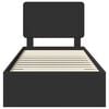 vidaXL Sängram med huvudgavel Svart 75 x 190 cm Konstruerat trä