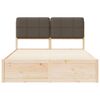 vidaXL Sängram med Klädd Huvudgavel Taupe 140 x 200 cm Massiv furu