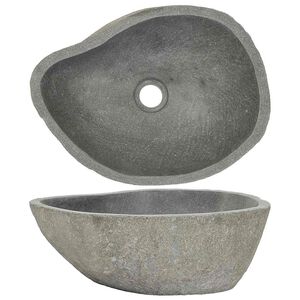 vidaXL Handfat flodsten oval (37-46)x(29-36) cm