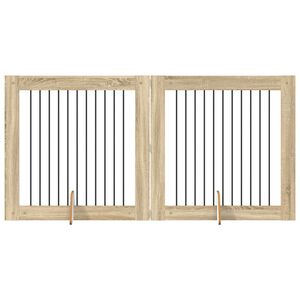vidaXL Hundgrind med st&auml;llningar 2 pcs Sonoma-ek 100 x 100 cm