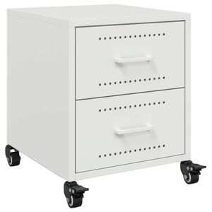 vidaXL S&auml;ngbord vit 36x39x43,5 cm st&aring;l