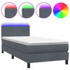 vidaXL Res&aring;rs&auml;ng med madrass och LED m&ouml;rkgr&aring; 80x210 cm sammet
