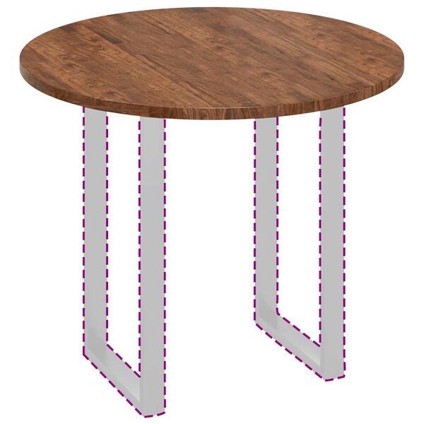 vidaXL Bordsskiva Mörkbrun Ø 90 x 2.5 cm Solitt Ekträ