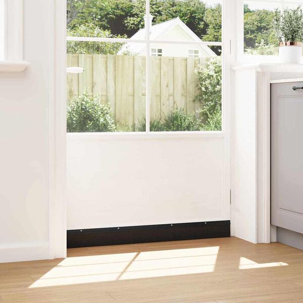 vidaXL Skruvmonterade d&ouml;rrborstt&auml;tningslister 12 pcs Svart 100 cm