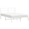 vidaXL S&auml;ngram med huvudgavel metall vit 140x190 cm