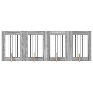 vidaXL Hundgrind med st&auml;llningar 4 pcs Gr&aring; sonoma-ek 60 x 80 cm