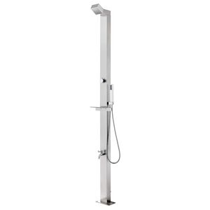 vidaXL Utedusch 220 cm rostfritt st&aring;l