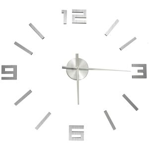 vidaXL V&auml;ggklocka 3D modern design silver 100 cm XXL
