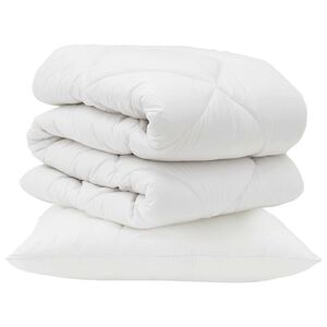 vidaXL Dunt&auml;cke med kudde 2 pcs Vit Mikrofiber