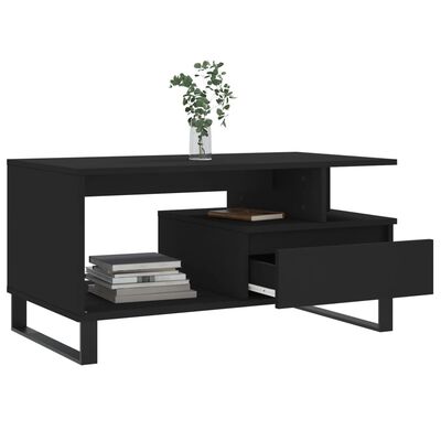 vidaXL Soffbord svart 90x49x45 cm konstruerat trä
